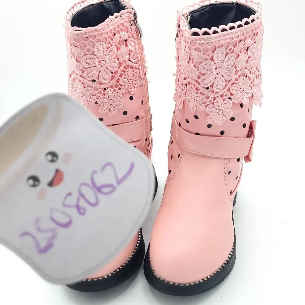 Mid-Calf Boots Lace Princess Waterproof  Boots Girls Size 2